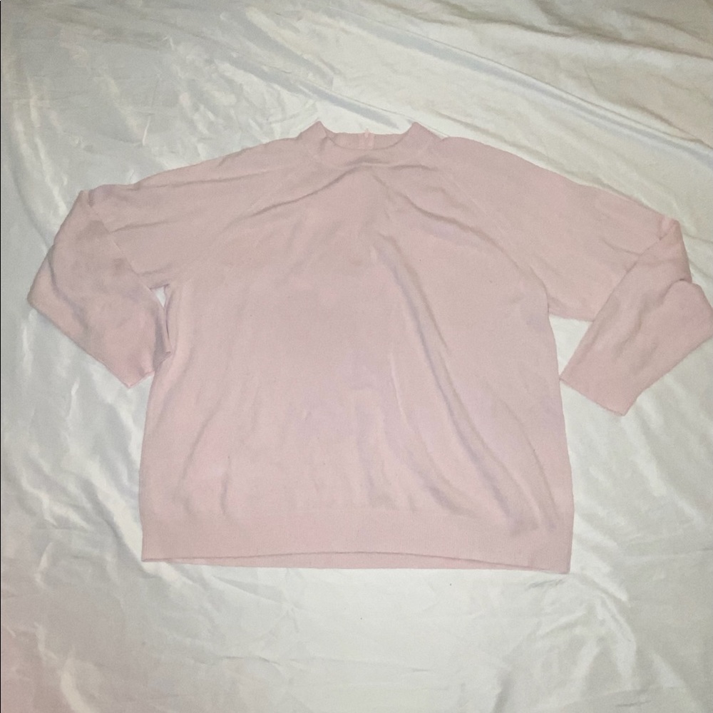 Pink Soft Crew Neck Sweater with Zip